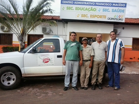 Foto 1 Equipe Funasa acompanhada do Secretário de Saúde Sandro Monteiro
