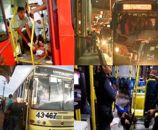 Alguns exemplos das mortes em ônibus ocorridas em 2015 em São Luís