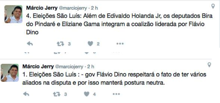 Márcio Jerry no Twitter e postura neutra do governador